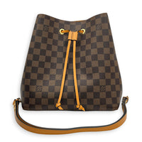 NeoNoe Bucket Bag MM Brown in Coated Canvas, Gold hardware