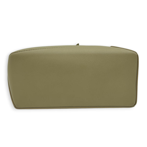 Puzzle Small Green Top Handle Bag in Calfskin, Gold hardware