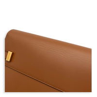 Manhattan Shoulder Bag Medium Tan in Calfskin, Gold hardware