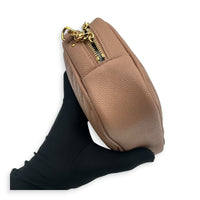 Lou Crossbody Bag Dark Powder in Calfskin, Gold hardware