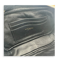 Lou Crossbody Bag Dark Powder in Calfskin, Gold hardware