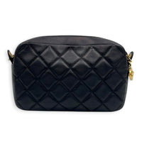 Camera Crossbody Bag Black in Lambskin, Gold hardware