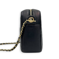 Camera Crossbody Bag Black in Lambskin, Gold hardware