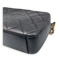 Camera Crossbody Bag Black in Lambskin, Gold hardware