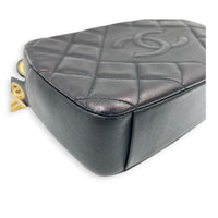 Camera Crossbody Bag Black in Lambskin, Gold hardware