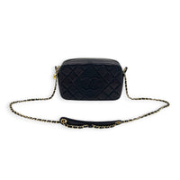 Camera Crossbody Bag Black in Lambskin, Gold hardware