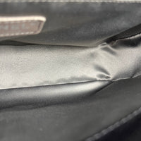Flap Shoulder Bag Black Metallic in Caviar Leather, Silver hardware