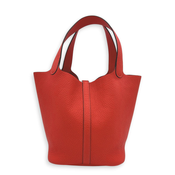 Picotin 22 Rose Jaipur Bucket Bag in Clemence, Palladium hardware