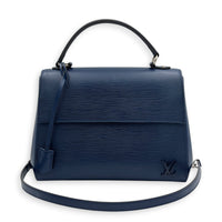 Cluny Top Handle Bag Indigo in Epi Leather, Silver hardware