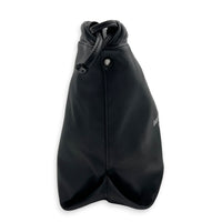 Teddy Black Bucket Bag in Calfskin, Silver hardware