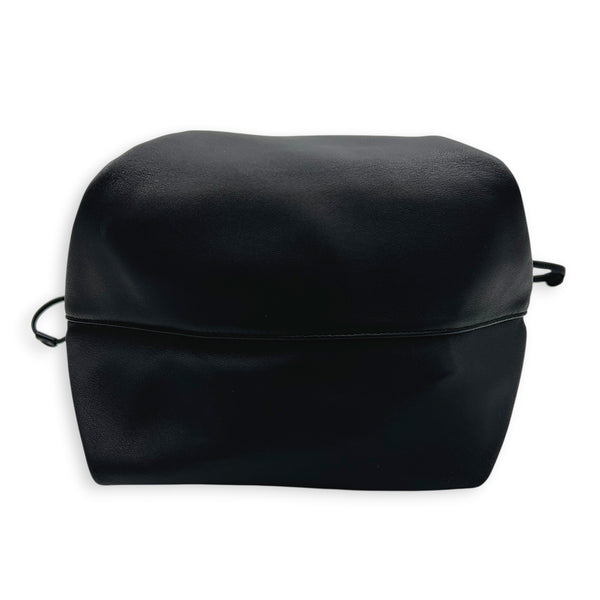 Teddy Black Bucket Bag in Calfskin, Silver hardware