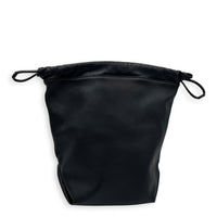Teddy Black Bucket Bag in Calfskin, Silver hardware