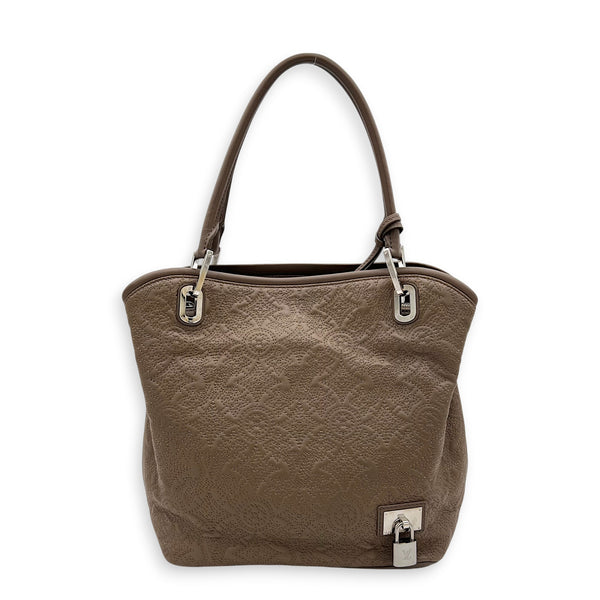 Mahina Shoulder Bag Grey in Mahina Leather, Silver hardware
