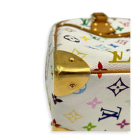 Trouville Top Handle Bag White Multicolore in Coated Canvas, Gold hardware