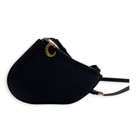 Saddle Trio Crossbody Bag Black in Calfskin, Gold hardware