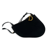 Saddle Trio Crossbody Bag Black in Calfskin, Gold hardware