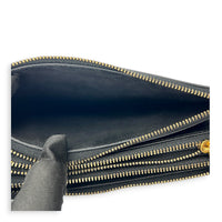 Saddle Trio Crossbody Bag Black in Calfskin, Gold hardware