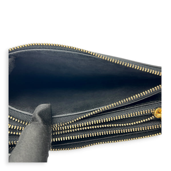 Saddle Trio Crossbody Bag Black in Calfskin, Gold hardware