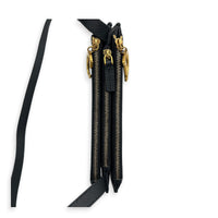 Saddle Trio Crossbody Bag Black in Calfskin, Gold hardware