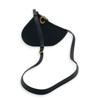 Saddle Trio Crossbody Bag Black in Calfskin, Gold hardware