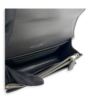 Sunset Shoulder Bag Mini Grey in Crocodile Embossed Calfskin, Silver hardware