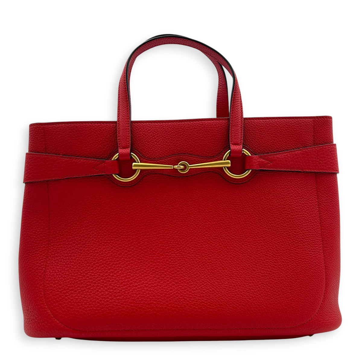 Bright Bit Red Top Handle Bag in Calfskin, Gold hardware
