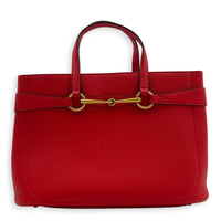 Bright Bit Red Top Handle Bag in Calfskin, Gold hardware