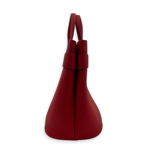 Bright Bit Red Top Handle Bag in Calfskin, Gold hardware