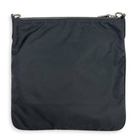 Logo Crossbody Bag Nero in Nylon, Silver hardware