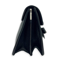 Bow Shoulder Bag Black in Calfskin, Silver hardware