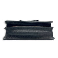 Bow Shoulder Bag Black in Calfskin, Silver hardware