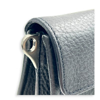 Bow Shoulder Bag Black in Calfskin, Silver hardware