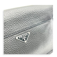 Bow Shoulder Bag Black in Calfskin, Silver hardware
