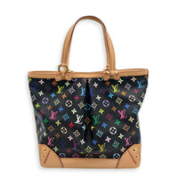 Steamer Tote Bag Noir in Coated Canvas, Gold hardware