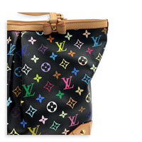 Steamer Tote Bag Noir in Coated Canvas, Gold hardware
