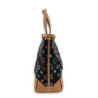 Steamer Tote Bag Noir in Coated Canvas, Gold hardware