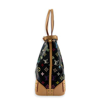 Steamer Tote Bag Noir in Coated Canvas, Gold hardware