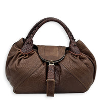 Spy Shoulder Bag Large Brown in Nappa Leather, Gold hardware