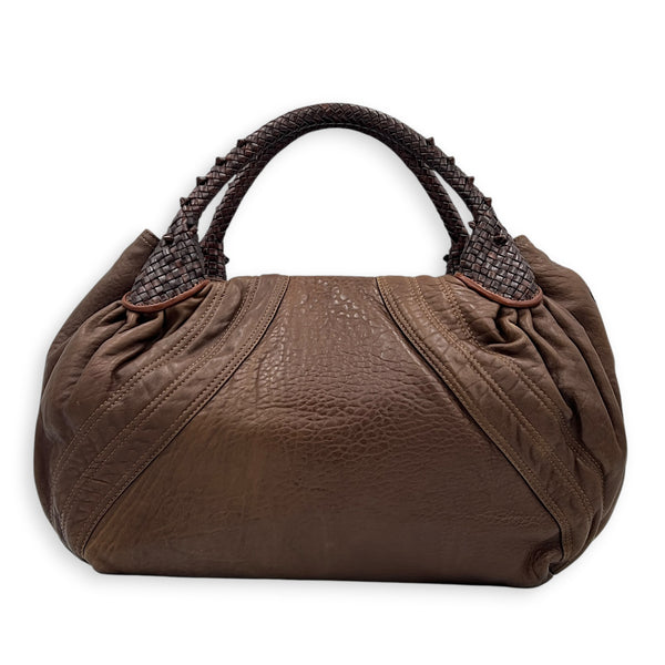 Spy Shoulder Bag Large Brown in Nappa Leather, Gold hardware