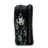 Zipped Pouch Crossbody Bag Blue in Jacquard, Gunmetal hardware