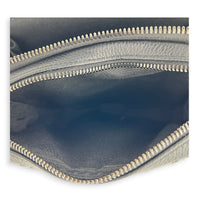Zipped Pouch Crossbody Bag Blue in Jacquard, Gunmetal hardware