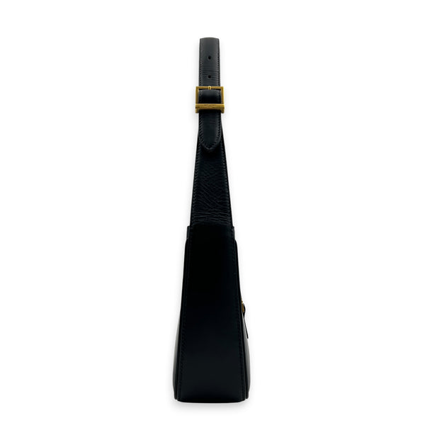 Le 5 A 7 Shoulder Bag Black in Calfskin, Gold hardware