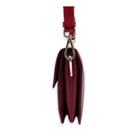 Sound Lock Red Shoulder Bag in Saffiano Leather, Silver hardware