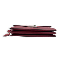 Sound Lock Red Shoulder Bag in Saffiano Leather, Silver hardware