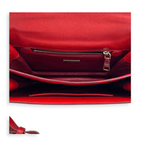 Sound Lock Red Shoulder Bag in Saffiano Leather, Silver hardware