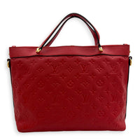 Bastille PM Red Shoulder Bag in Monogram Empreinte Leather, Gold hardware