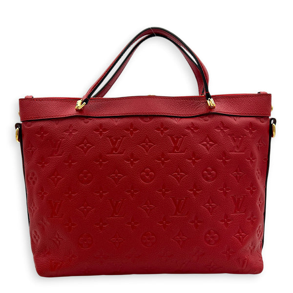 Bastille PM Red Shoulder Bag in Monogram Empreinte Leather, Gold hardware