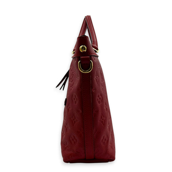 Bastille PM Red Shoulder Bag in Monogram Empreinte Leather, Gold hardware