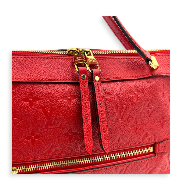 Bastille PM Red Shoulder Bag in Monogram Empreinte Leather, Gold hardware