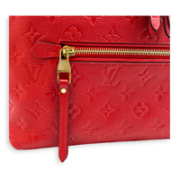 Bastille PM Red Shoulder Bag in Monogram Empreinte Leather, Gold hardware